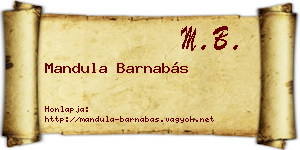 Mandula Barnabás névjegykártya